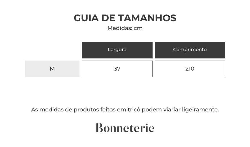 Tabela de medidas