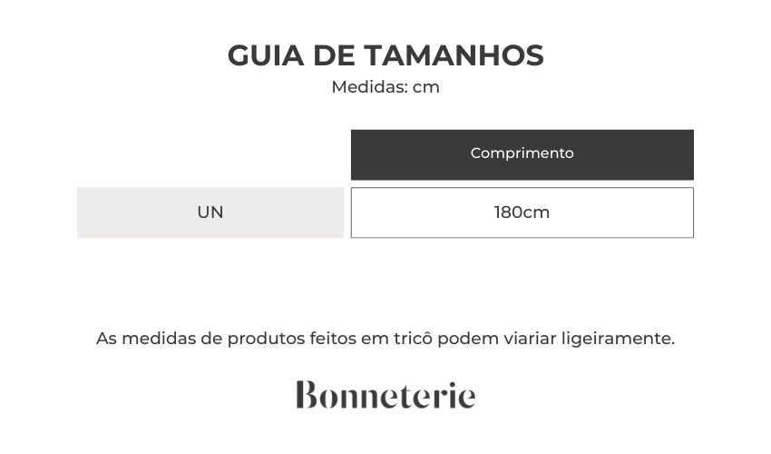 Tabela de medidas