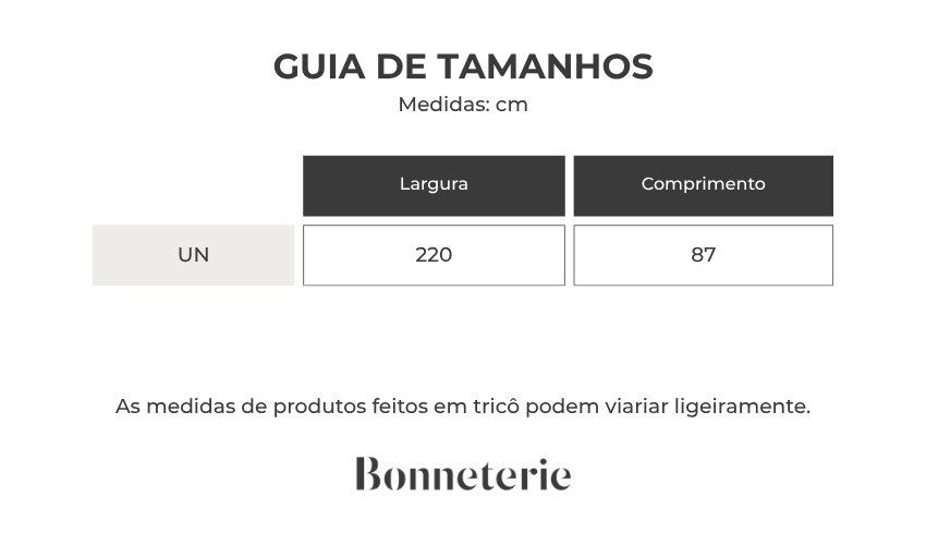 Tabela de medidas