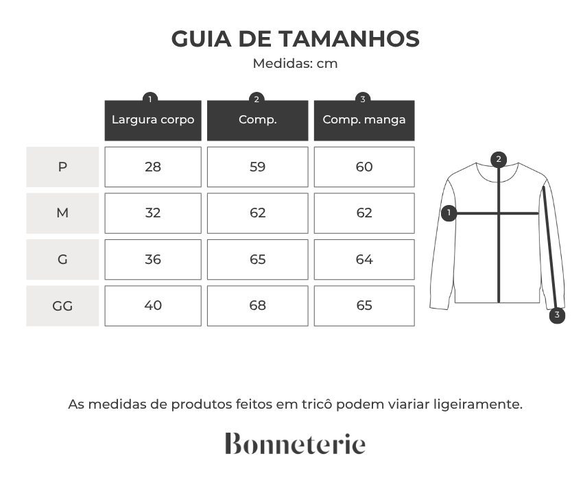 Tabela de medidas