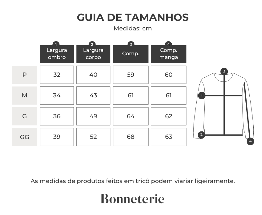 Tabela de medidas