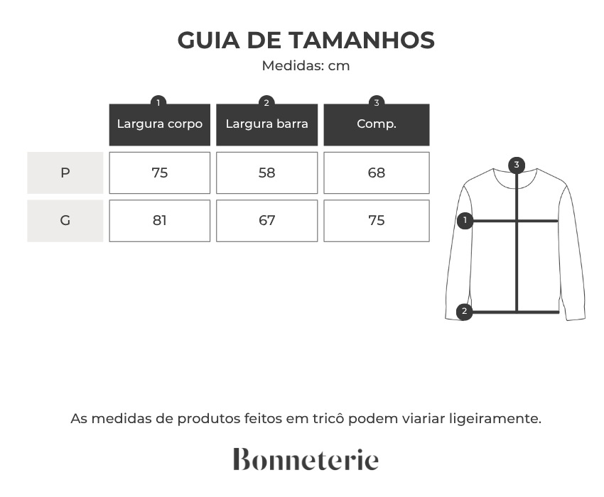 Tabela de medidas