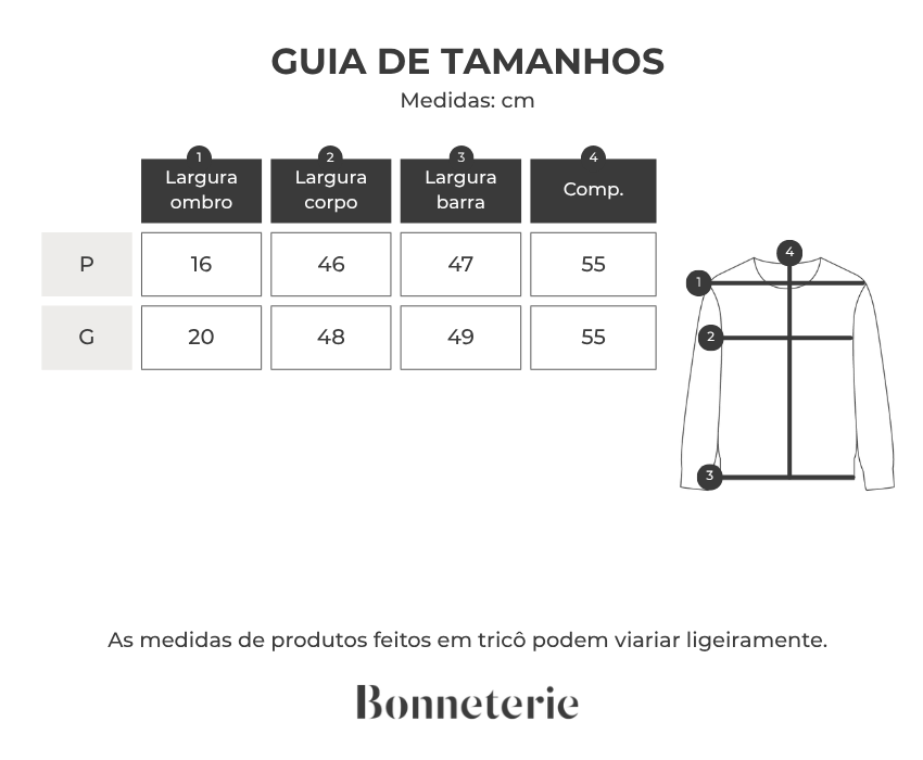 Tabela de medidas