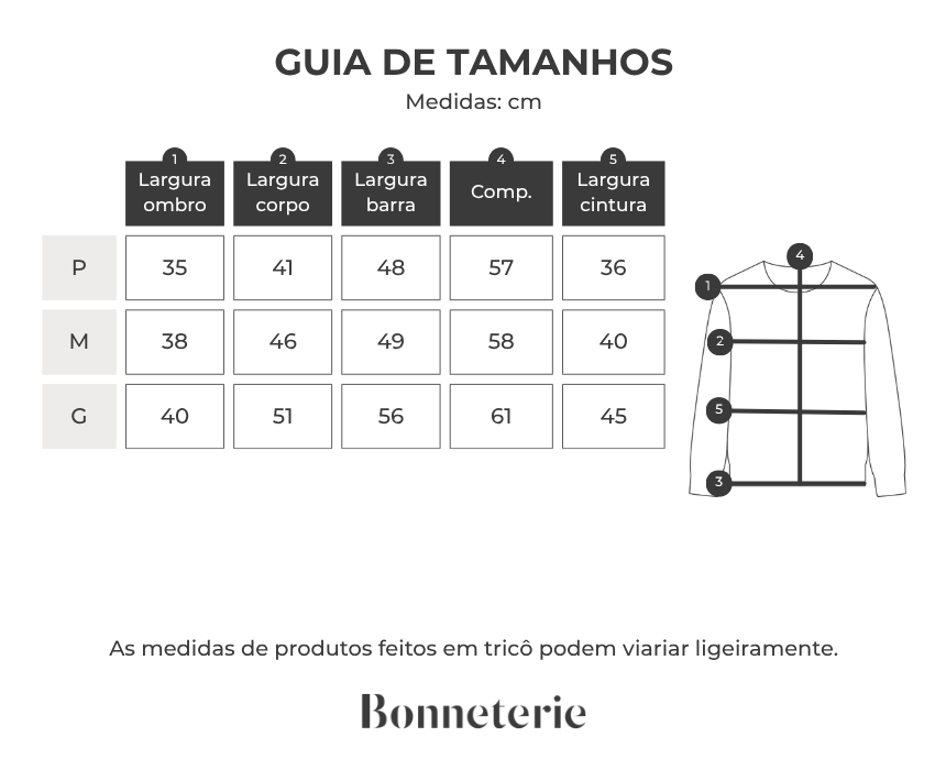 Tabela de medidas