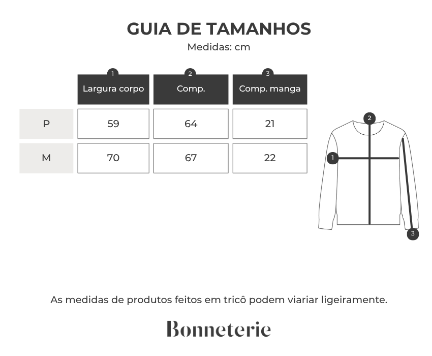 Tabela de medidas