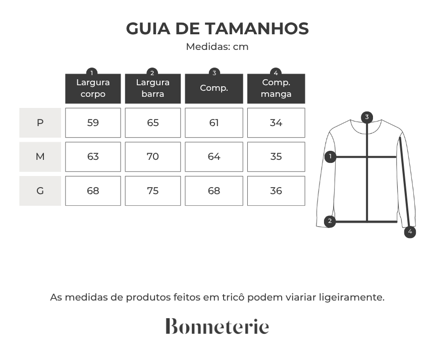 Tabela de medidas
