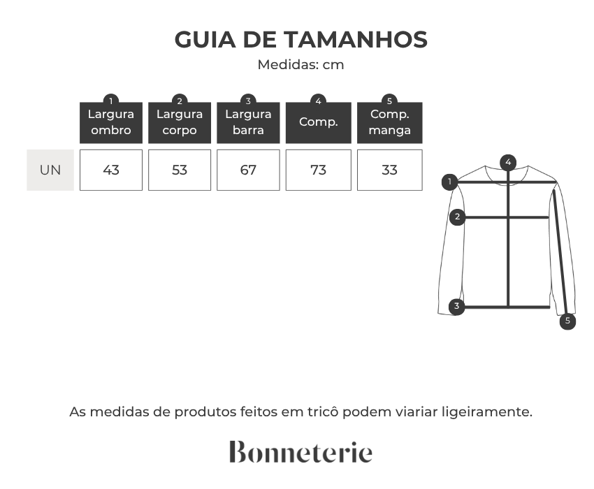 Tabela de medidas