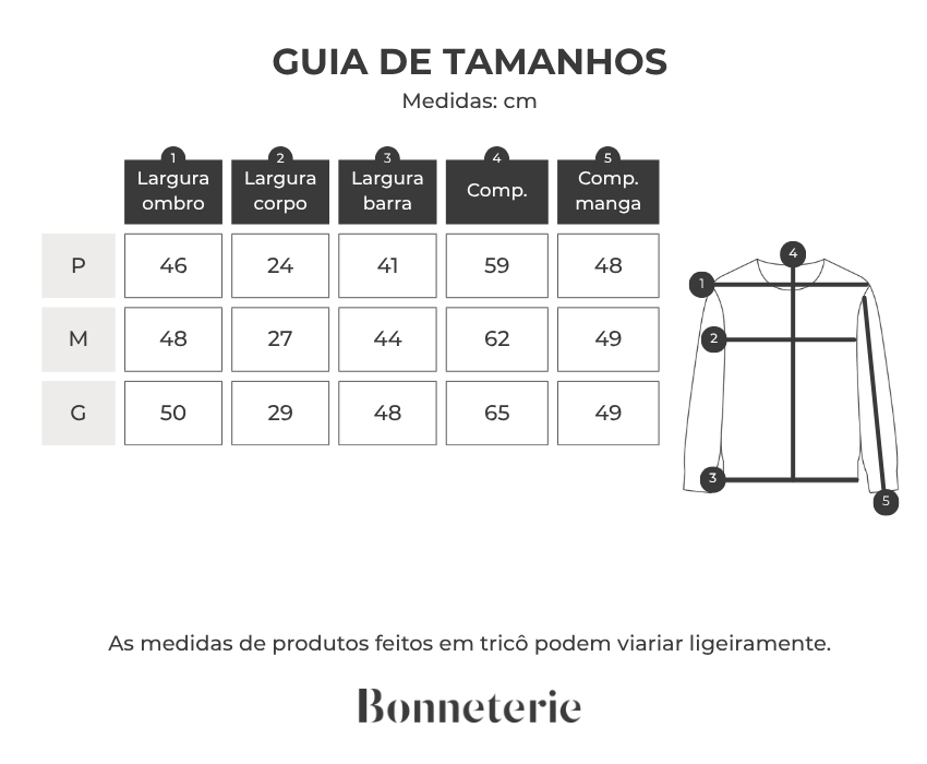 Tabela de medidas