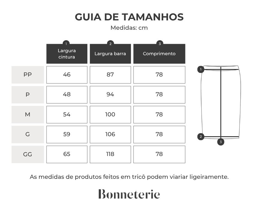 Tabela de medidas