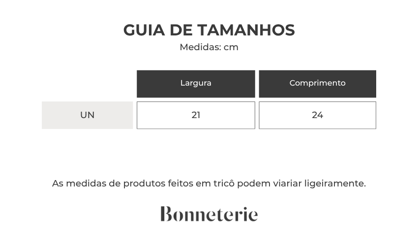 Tabela de medidas