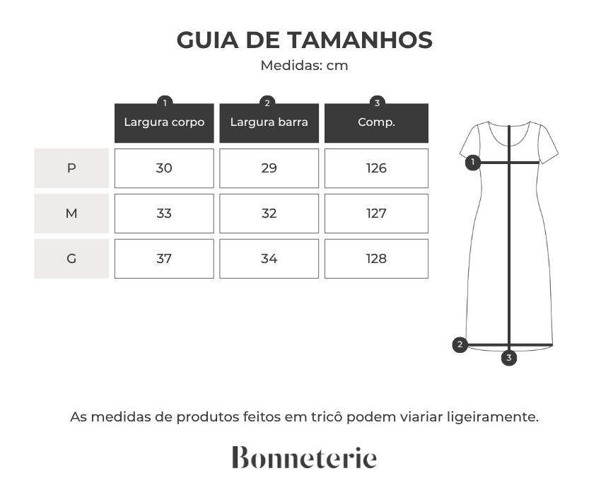 Tabela de medidas