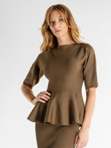 Blusa Manga Curta Peplum Viscose