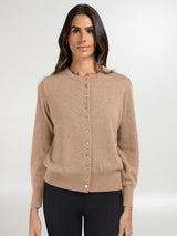 Cardigan com Botões Cashmere e Lã Merino