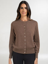 Cardigan com Botões Cashmere e Lã Merino