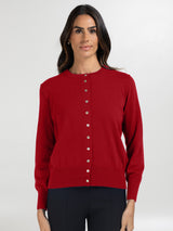 Cardigan com Botões Cashmere e Lã Merino