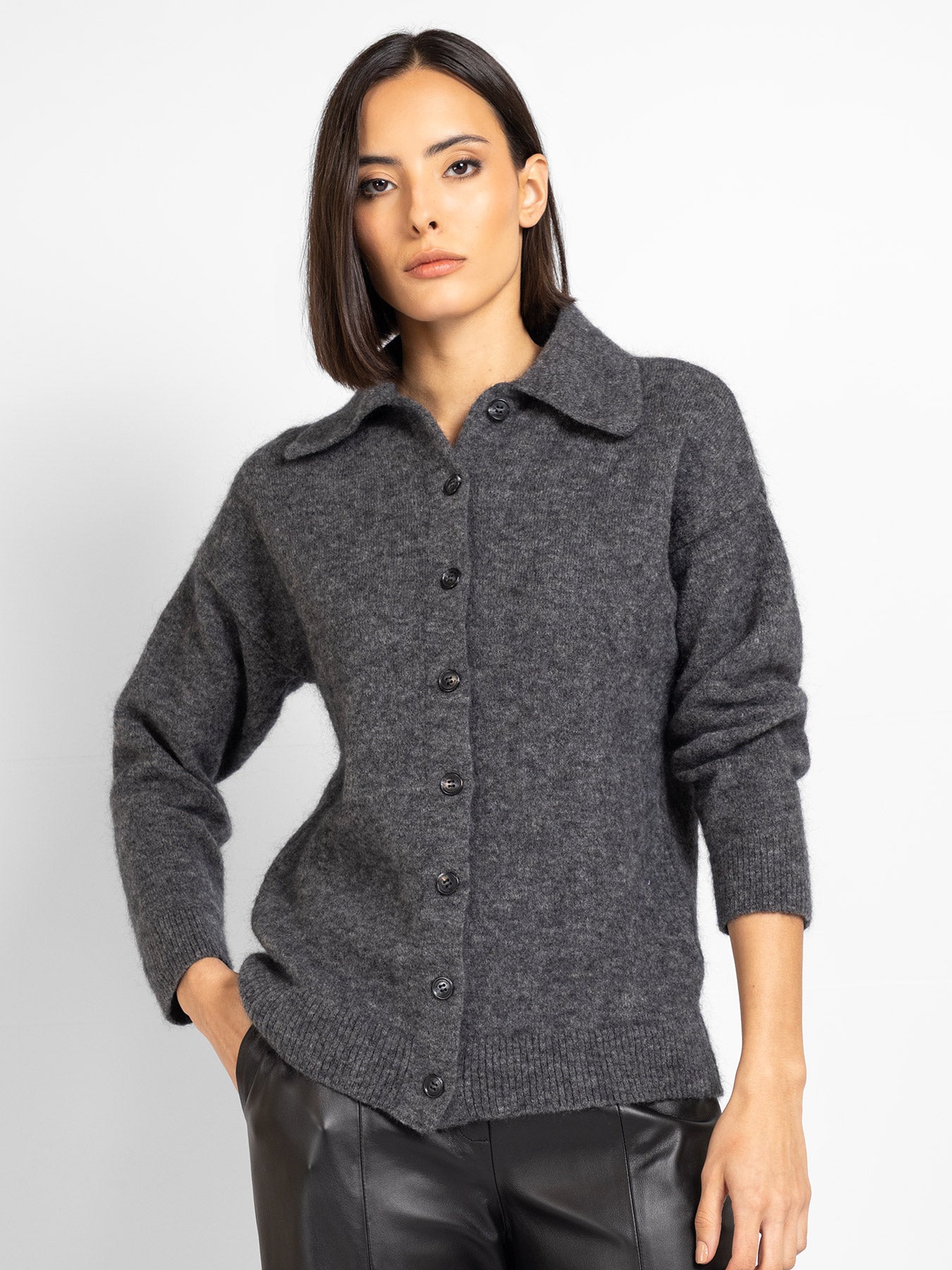 Cardigan Em Mescla De Mohair – Bonneterie Tricot